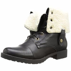 Penny Loves Kenny Women's Devon Blk Lace-Up Boots